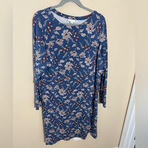 J.Jill Dress ponte knit paisley rayon spandex Size XL
